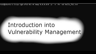 Introduction Into Vulnerability Management [upl. by Leckie]