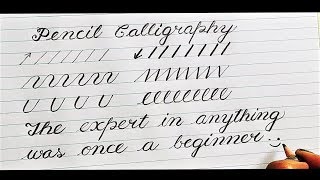 Pencil Calligraphy  Calligraphy for beginners  Hand Lettering Practice  handwriting Practice [upl. by Tamar94]