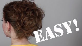 Hair Tutorial A Quick Easy and Messy Updo for Curly Hair [upl. by Olumor]