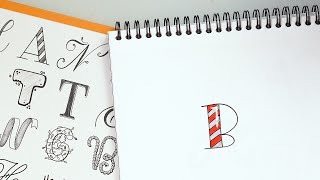 Handlettering Buchstaben StreifenB [upl. by Keg]