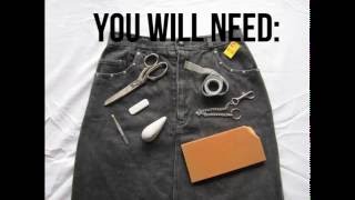 DIY DISTRESSED DENIM SKIRT TUTORIAL  THE NEW PUNK [upl. by Acira850]