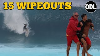 Serious INJURY At Pipeline This Morning  15 Wipeouts Over Shallow Reef [upl. by Sirac469]