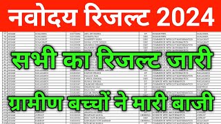 Jnv Class 6 Result 2024  Navodaya vidyalaya class 6 result 2024  jnv result 2024 class 6 [upl. by Alikahs145]