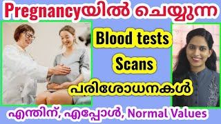 Blood Tests Screening Tests and Scanning during Pregnancy Malayalam [upl. by Keese75]