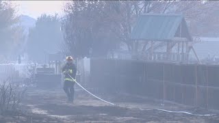 Fire crews securing containment lines of Leeds Fire burning in Southeast Boise [upl. by Nicks211]