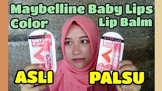 Maybelline Baby Lips Color Lip Balm ASLI VS PALSU [upl. by Segalman]