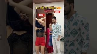 Modern bahu after marriage🥵 youtubeshorts shorts ytshorts couple saasbahu marriage simrit [upl. by Eatton432]