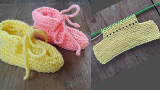 Sapatinho de bebê fácil em tricô  DIY [upl. by Aviva696]