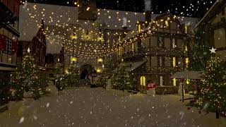 The Snowy Christmas Village Scenery  Snow Falling Sound 8 Hours [upl. by Bore]