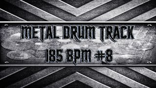 Metallica Style Metal Drum Track 185 BPM HQHD [upl. by Ezitram]