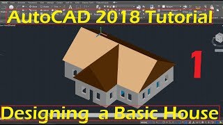 Beginner Tutorial 1 AutoCAD 2018  Designing a Basic House [upl. by Lraep]