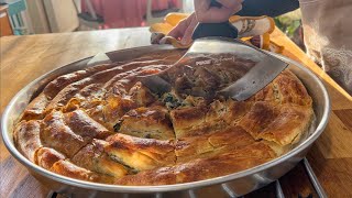 Mastering Homemade Turkish Spinach Börek Pastry  Easy Rolling Pin Method for Beginners [upl. by Oirretna906]