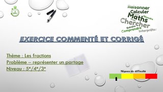 Exercice 25 fractions  représenter des partages [upl. by Inaoj]