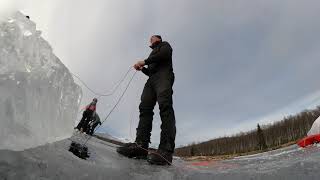 Isfiske i Tärnafjällen Oltokken röding öring på menyn  fiske isnätfiske vinterfiske [upl. by Eceinehs990]