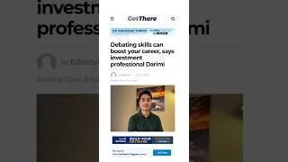 Debating skills can boost your career says investment professional Darimi [upl. by Nurav]