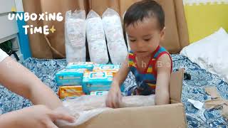 Unboxing amp Restocking  Korean Diapers  Moose Gear Baby Wipes  2024 [upl. by Lleumas]