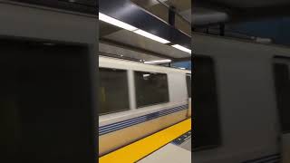 BART metro train arriving with great noise into Milpitas Railway station bart california usa [upl. by Killarney]