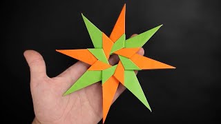 Origami 8Pointed Ninja Star  Shuriken  How to fold [upl. by Eednim]