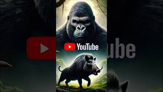 Gorilla vs will boar who wins animals 🐗 🦍 [upl. by Derwon]