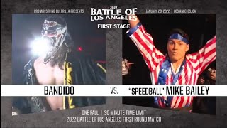 Bandido vs quotSpeedballquot Mike Bailey  PWG BOLA 2022  FULL MATCH [upl. by Navak]