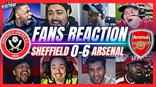 ARSENAL FANS REACTION TO SHEFFIELD 06 ARSENAL  PREMIER LEAGUE [upl. by Atiraj]