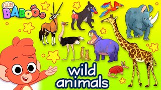 Learn Wild Animals For Kids  Wild Zoo Animals Names and Sounds for Children  Club Baboo [upl. by Celie790]