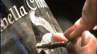 Glass engraving tutorial for beginners Christening goblet PART 1  Lesley Pyke [upl. by Rybma815]