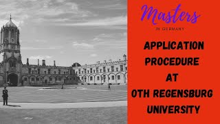 Masters in Germany  How to apply in OTH Regensburg University [upl. by Ymme]