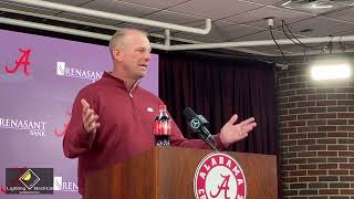 Alabamas Kalen DeBoer previews his first Iron Bowl against Auburn [upl. by Naicul]