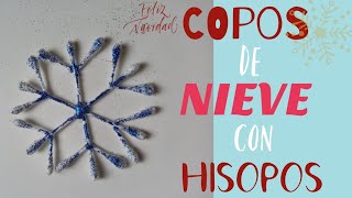 COPOS DE NIEVE CON HISOPOS ❄️MANUALIDADES NAVIDEÑAS 🎄☃️ [upl. by Noteek]