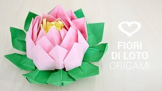 Tutorial Come realizzare un fiore di loto origami  La Figurina [upl. by Barty]