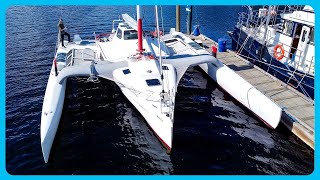 Should We BUY THIS BOAT Trimaran quotAmileequot Full Tour Learning the Lines [upl. by Nostaw]