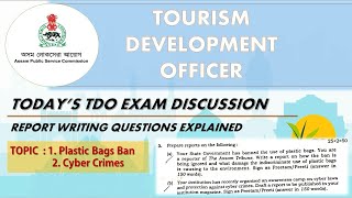 TDO EXAM REPORT WRITING SECTION DISCUSSED [upl. by Eeryt]