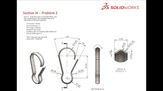 Solidworks CSWA Exam Practice  PART MODELLING  Section H  2 [upl. by Orelu]