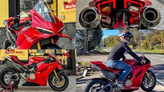 2025 DUCATI PANIGALE V4S AKRAPOVIČ TITANIUM Full Exhaust System Sound Walkaround Sound FlyBy HD [upl. by Sargent]