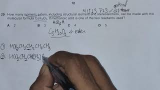 CIE 970113MJ13 Q 29  Intorduction to Organic Chemistry [upl. by Ydnahs]