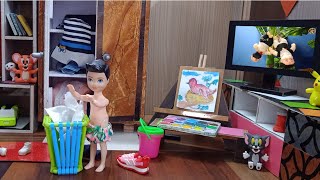 Village Barbie Chu Chu Chick 84Barbie Doll All Day Routine With Titu BanderDoll Bedtime Story [upl. by Keir535]