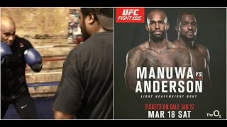 Jimi Manuwa training for Corey Anderson fight at UFC London [upl. by Aldwin]