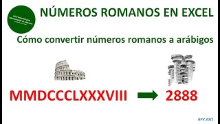 Números romanos en Excel II cómo convertir números romanos en números arábigos [upl. by Assennev]