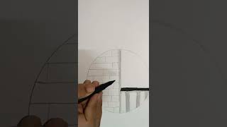 Circle pencil ✏️ Drawing easy scenery drawing shorts viral video trending [upl. by Thorner679]