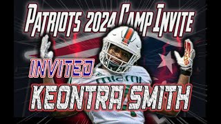 New England Patriots 2024 Rookie Camp Invite  Keontra Smith  Linebacker  Defensive Back  Miami [upl. by Nahc]