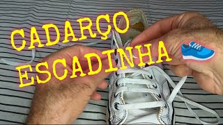 Tutorial  Amarrar CADARÇO no Estilo Escadinha 👟🪜  Passo a Passo [upl. by Laniger746]