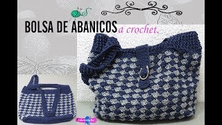 BOLSA DE ABANICOS A CROCHET  Labores Angélika [upl. by Nydnarb]