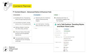 Notion Content Planner Template with Partnership Management [upl. by Airal]