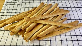 Crunchy yummy Italian grissini breadsticks  How to make Italian breadsticks [upl. by Syck]