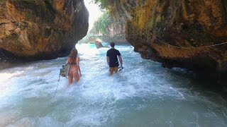 Taking On Uluwatus Cave At High Tide [upl. by Airetak]