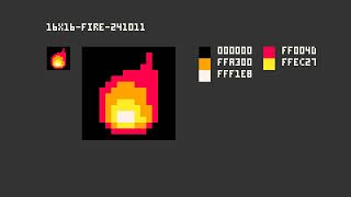 Pixel Art  16x16  Fire  241011 pixelart [upl. by Clemen]