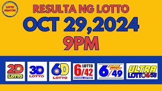 9PM Lotto Result Update Today Oct 29 2024 PCSO Complete [upl. by Balliett]