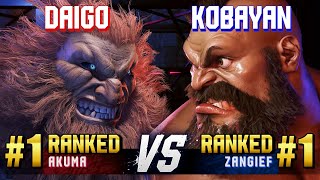 SF6 ▰ DAIGO 1 Ranked Akuma vs KOBAYAN 1 Ranked Zangief ▰ High Level Gameplay [upl. by Adrea]