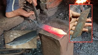 making a new sharp knife  full process  blacksmith ASMR [upl. by Gurtner]